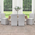 Diane Performance Dining Side Chair with Casters - Light Grey Upholstered Dining Chair | Modern Dining Chairs | Kinwell Furniture | Performance Fabric Dining Chairs
